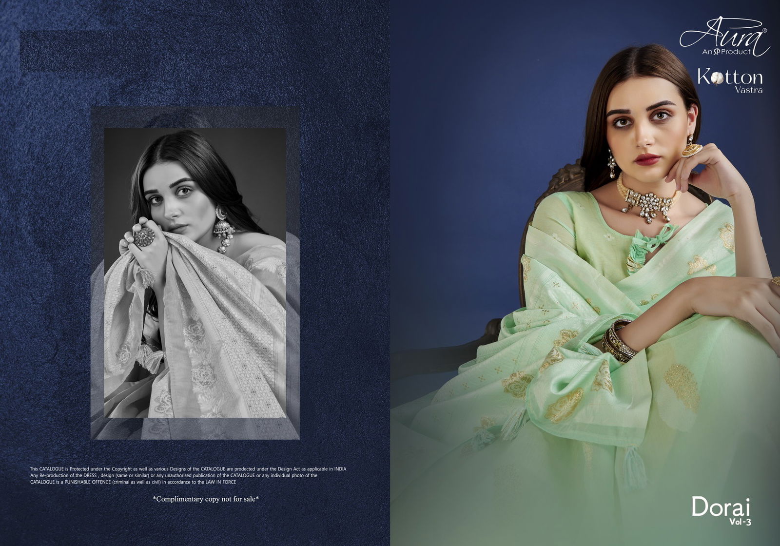 Aura Cotton Vastra Dorai Vol 3 Fancy Exclusive Wear Wholesale Designer Sarees
